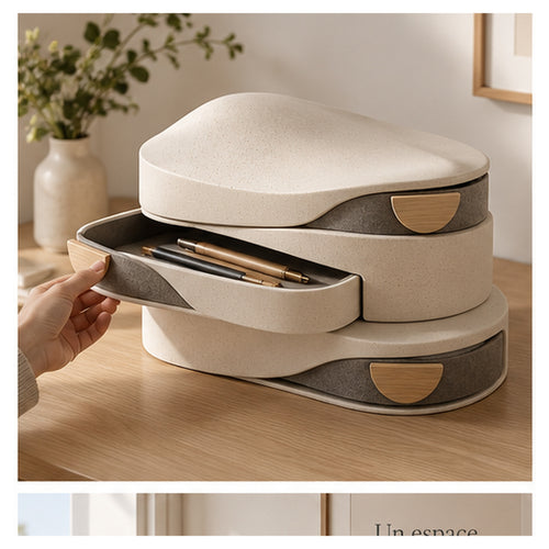 Boîtes Coulisse Dune – Ensemble de trois rangements empilables