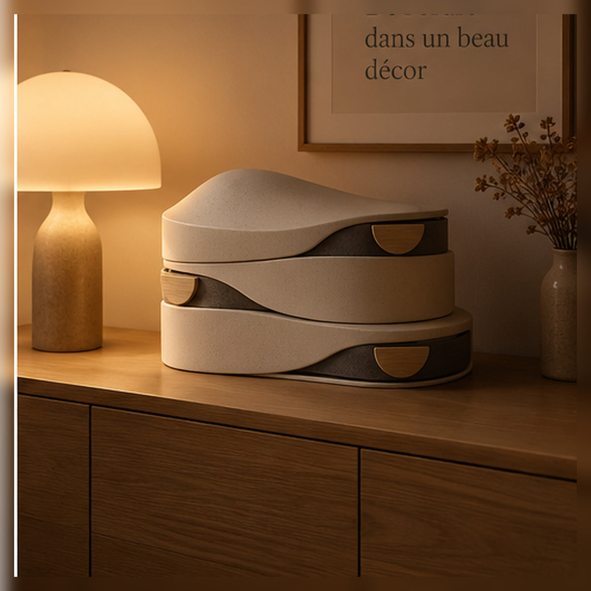 Boîtes Coulisse Dune – Ensemble de trois rangements empilables