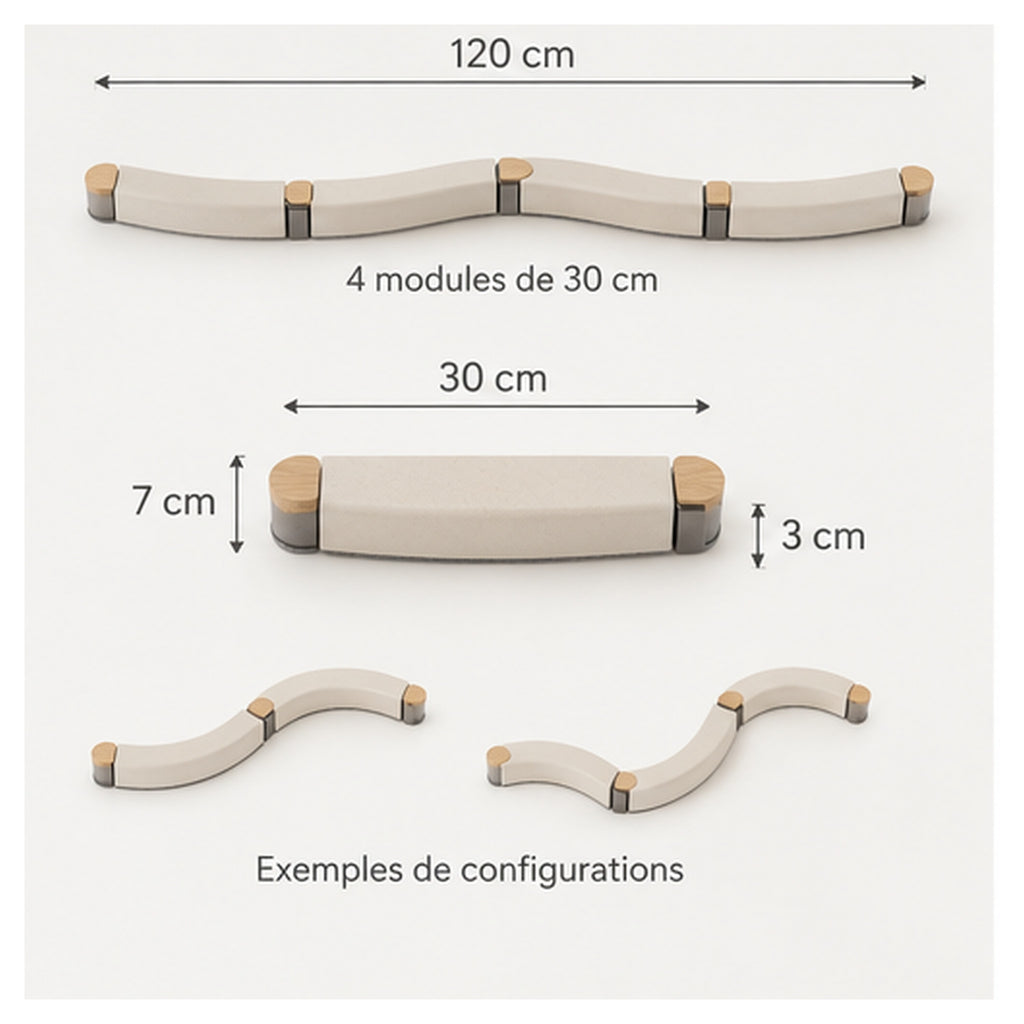 Cache-Câbles Ligne Douce – Goulotte modulable à quatre éléments