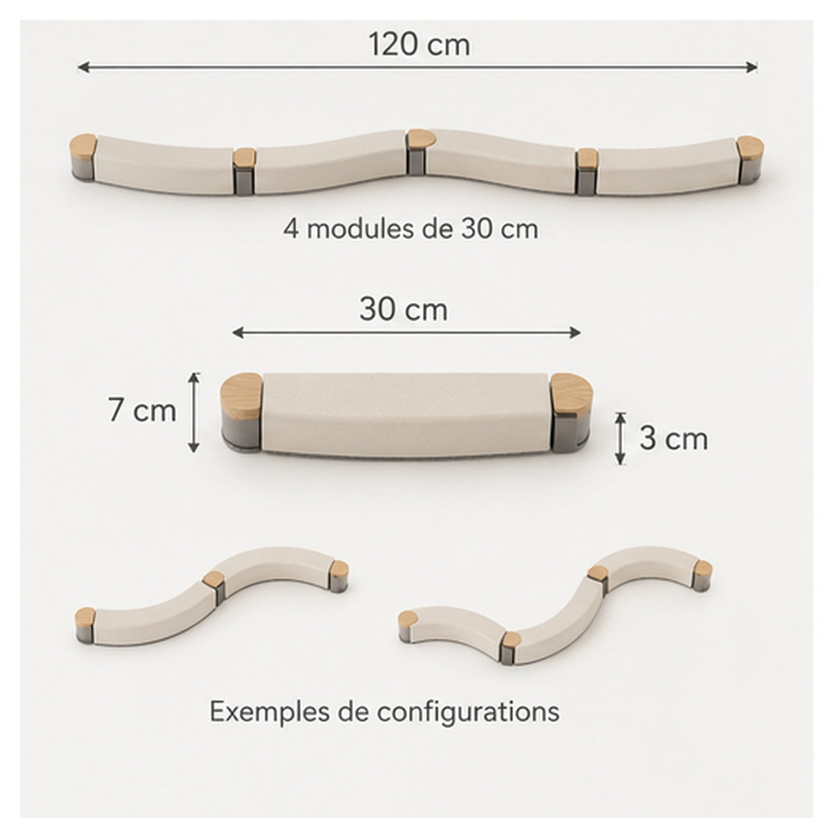 Cache-Câbles Ligne Douce – Goulotte modulable à quatre éléments