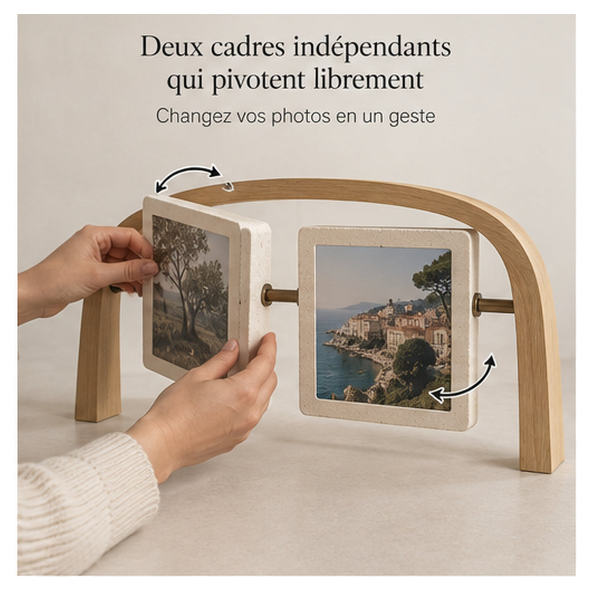 Cadre Horizon Pivot – Double cadre photo réversible