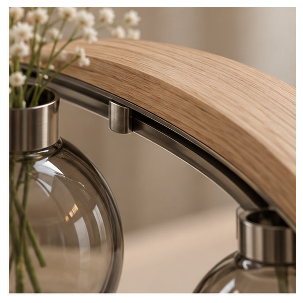 Centre de Table Arche Flottante – Trio de soliflores coulissants