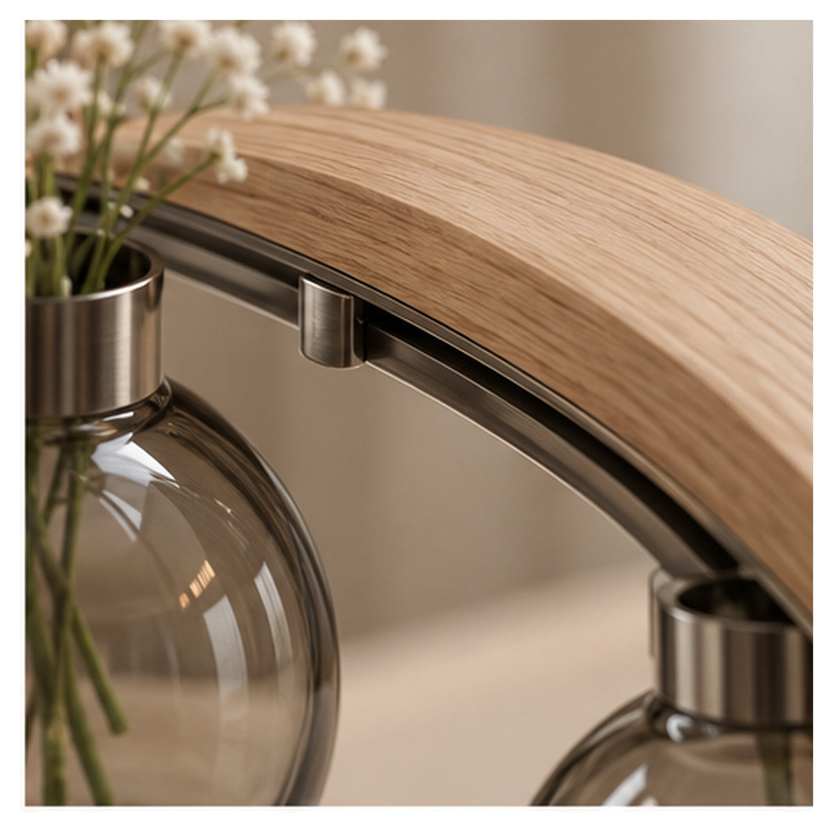 Centre de Table Arche Flottante – Trio de soliflores coulissants