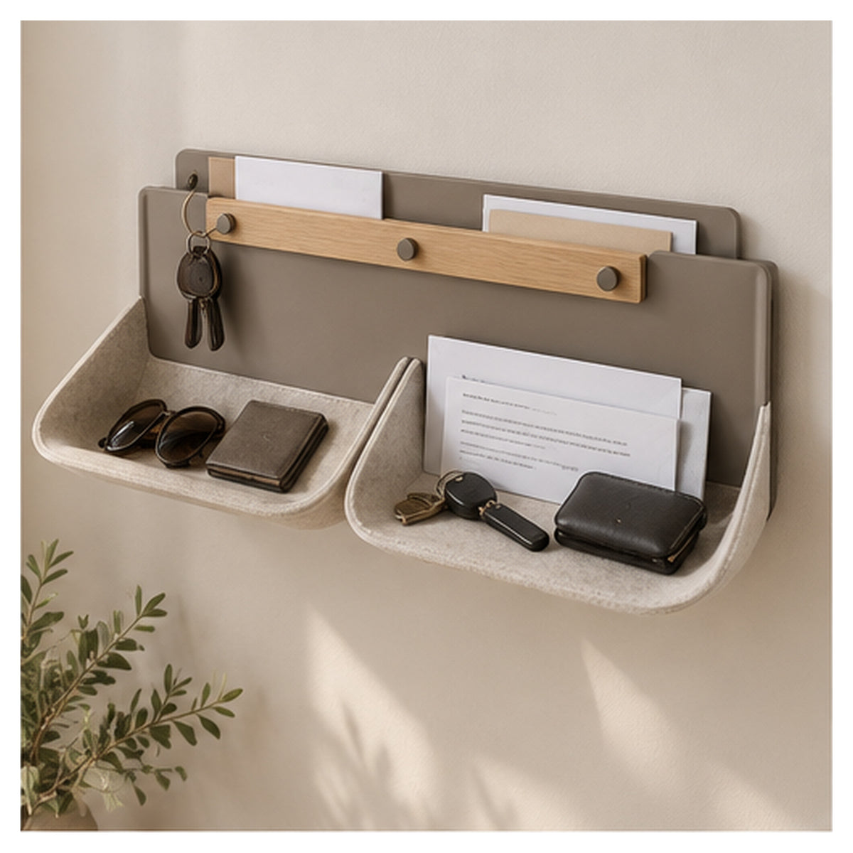Console Murale Pli Clair – Organiseur d’entrée rabattable