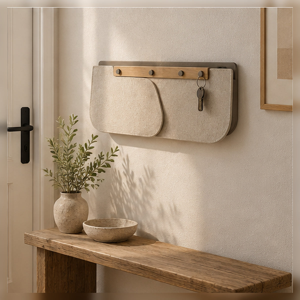 Console Murale Pli Clair – Organiseur d’entrée rabattable