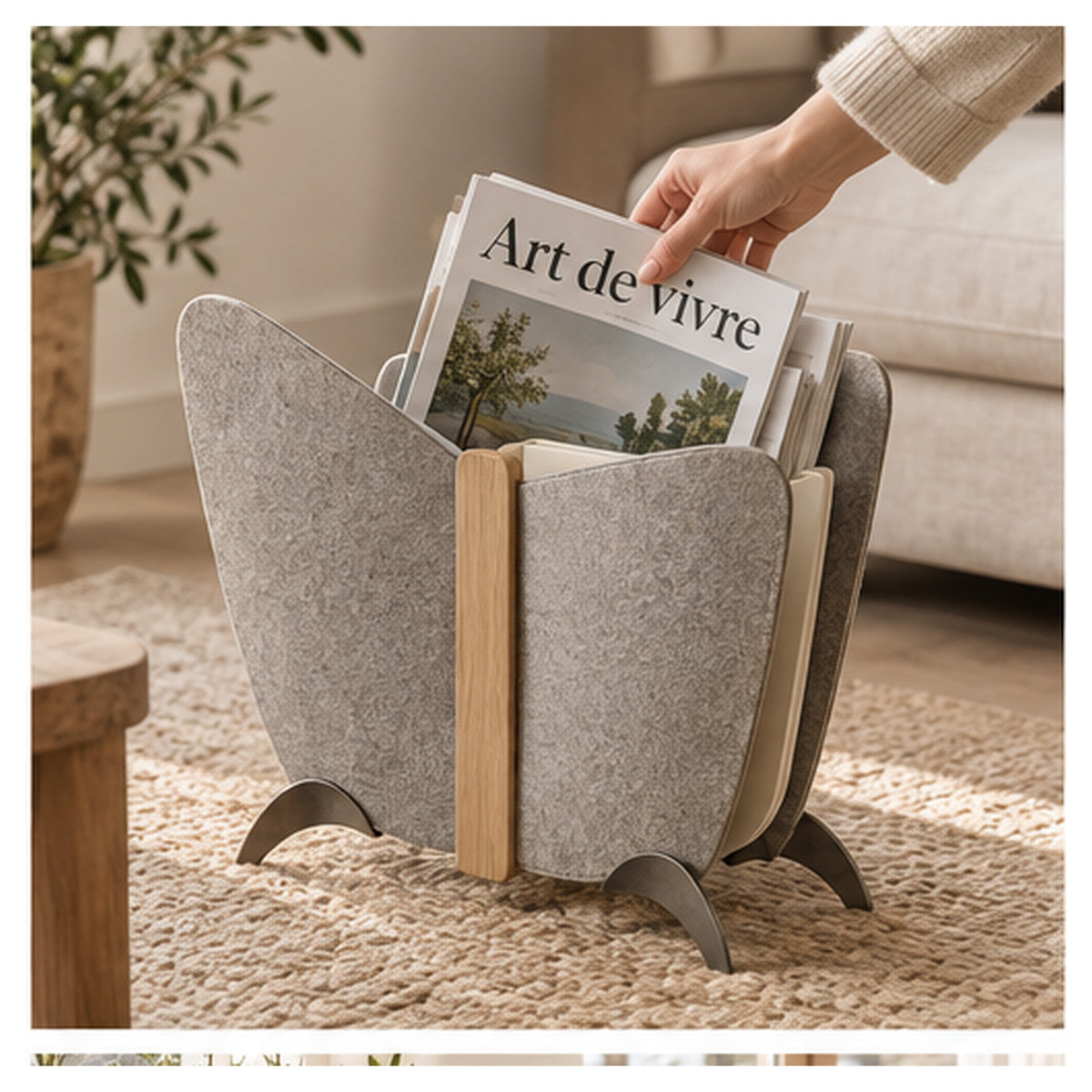 Porte-Revues Aile – Rangement textile à séparateur amovible