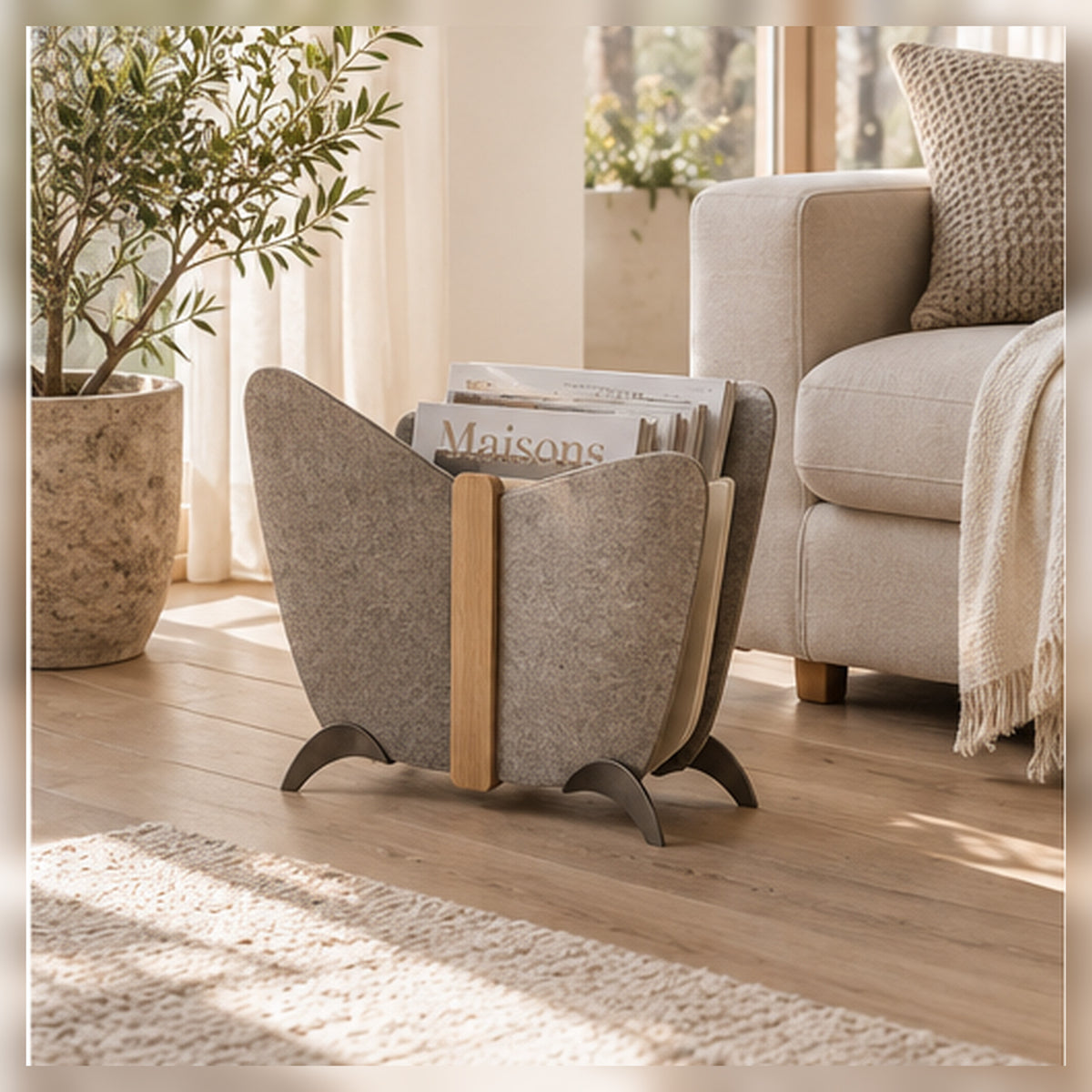 Porte-Revues Aile – Rangement textile à séparateur amovible