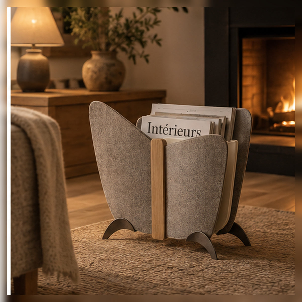 Porte-Revues Aile – Rangement textile à séparateur amovible
