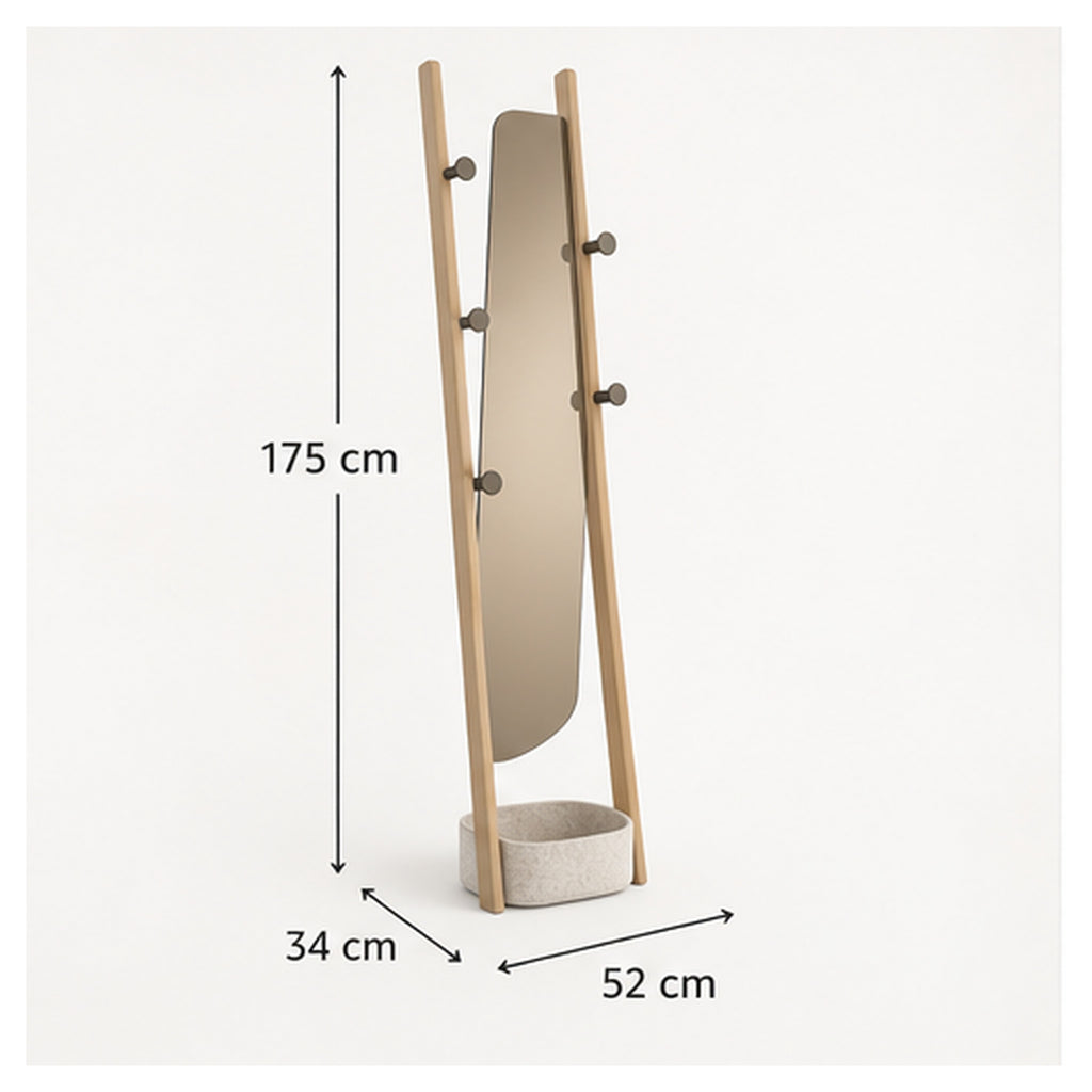 Portemanteau Échelle Miroir – Vestiaire sur pied multifonction
