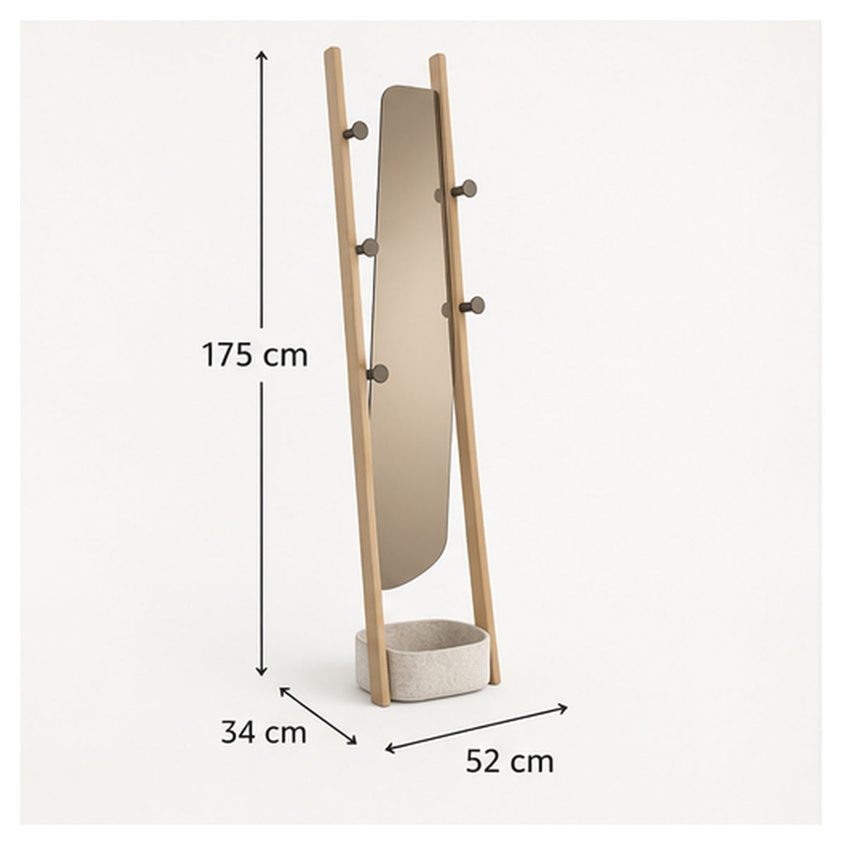 Portemanteau Échelle Miroir – Vestiaire sur pied multifonction