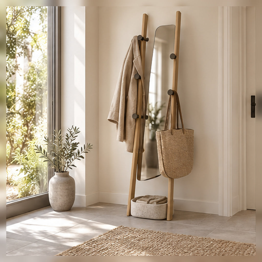 Portemanteau Échelle Miroir – Vestiaire sur pied multifonction