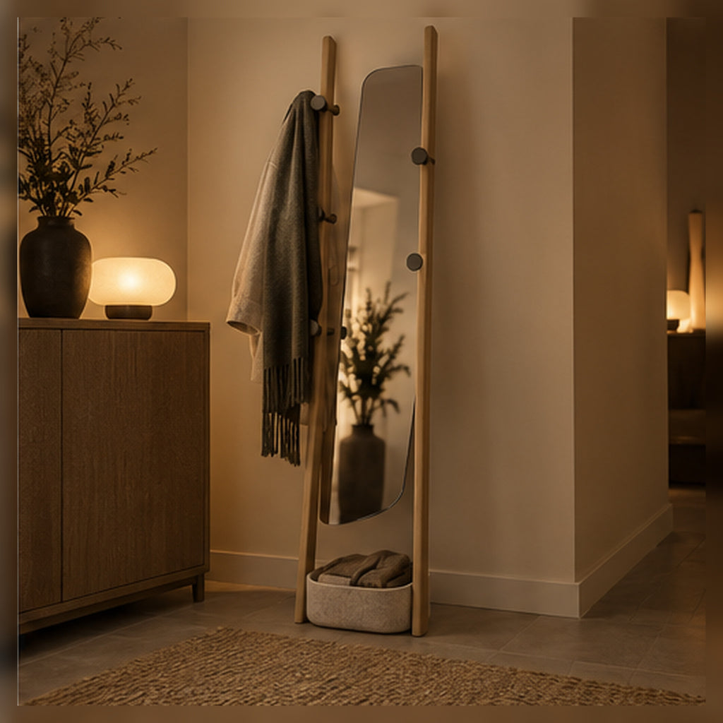 Portemanteau Échelle Miroir – Vestiaire sur pied multifonction
