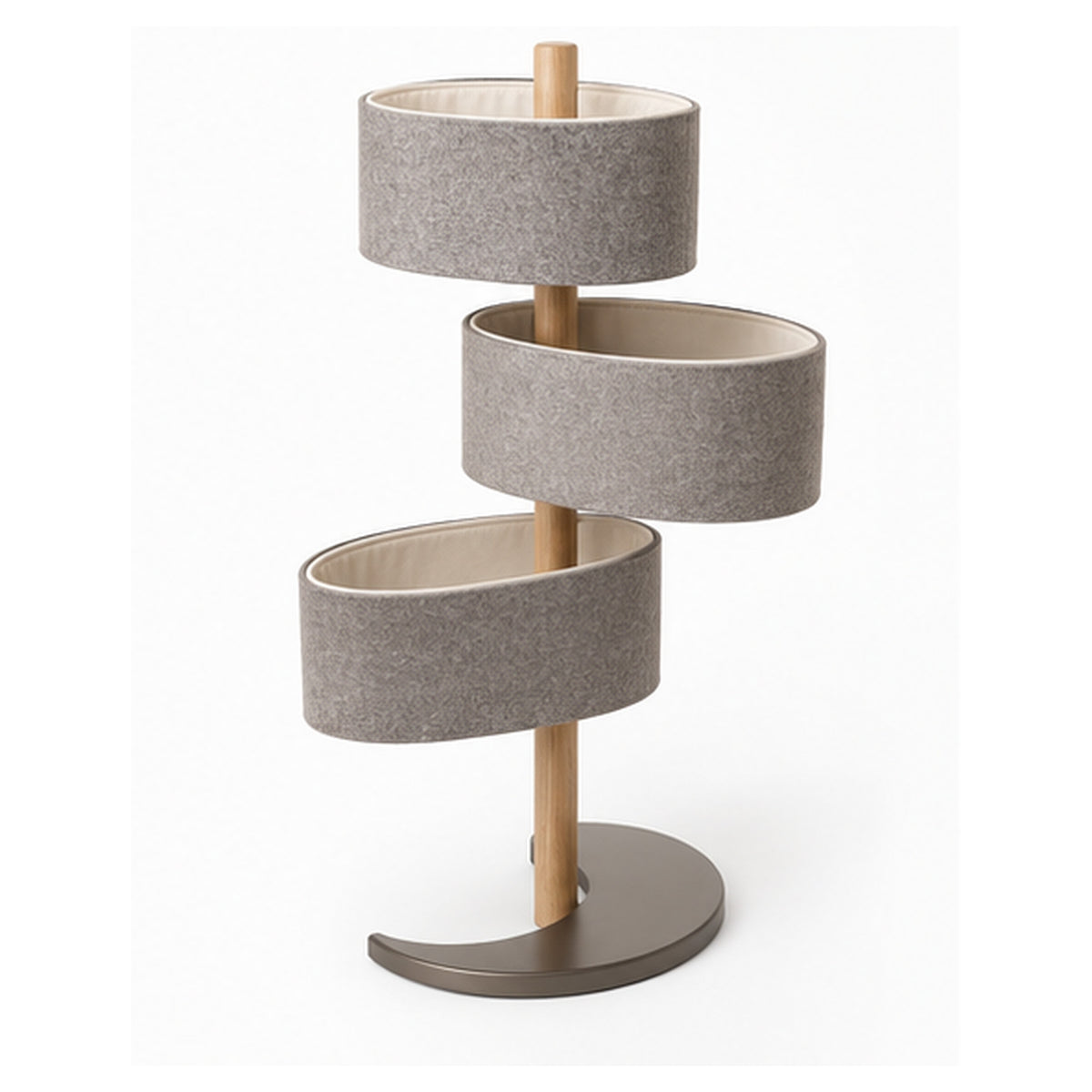 Tour Textile Orbite – Rangement rotatif à trois paniers