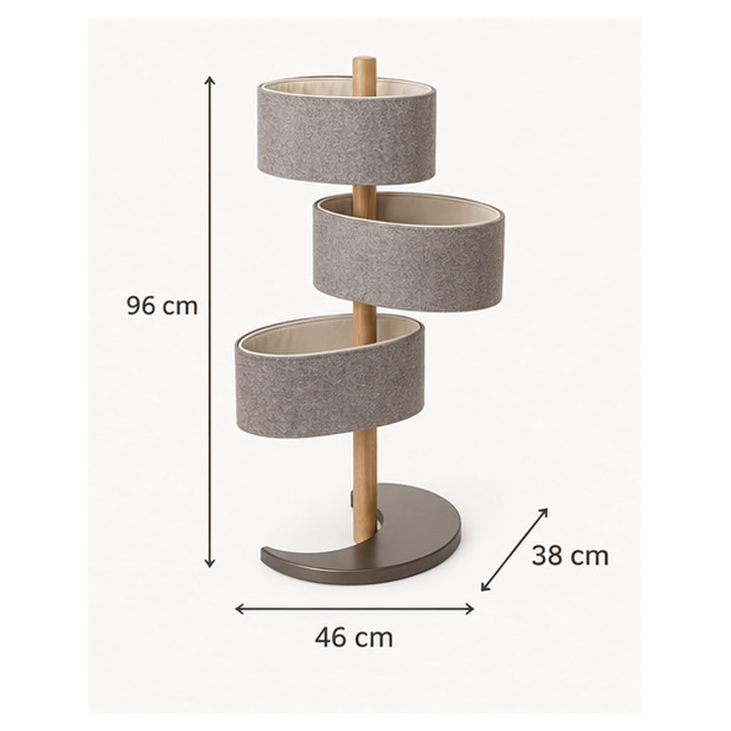 Tour Textile Orbite – Rangement rotatif à trois paniers