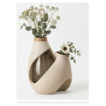 Vase Ruban Minéral – Vase sculptural à cœur en verre fumé